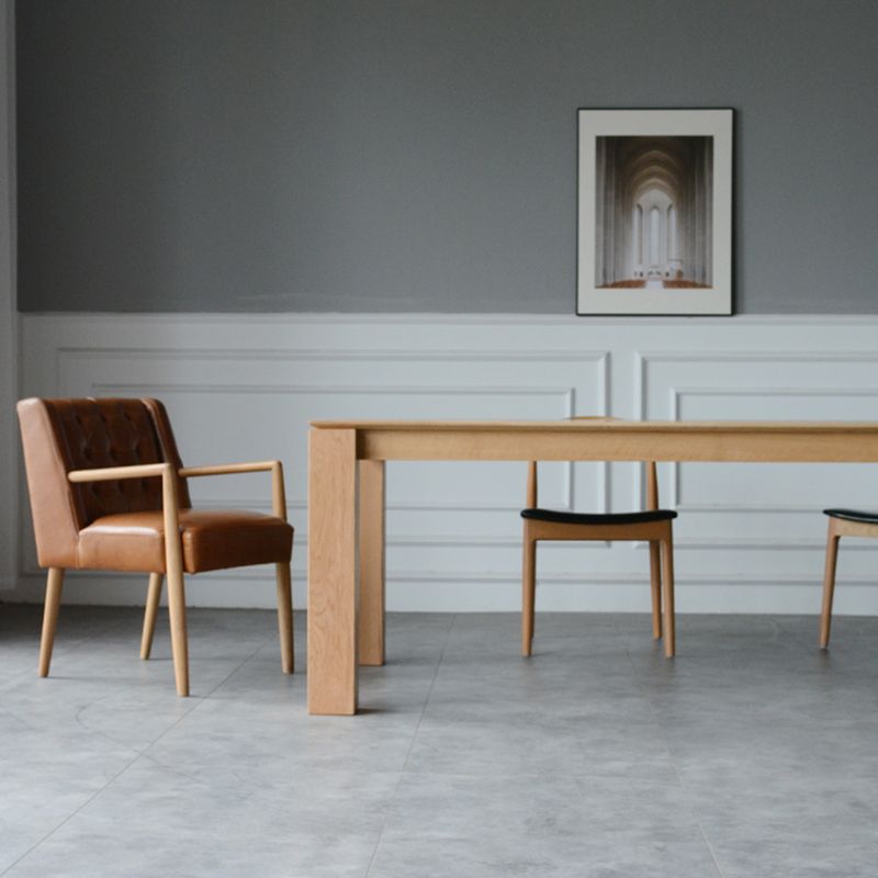 Mesa rectangular contemporánea de madera maciza mesa de comedor de madera con 4 patas