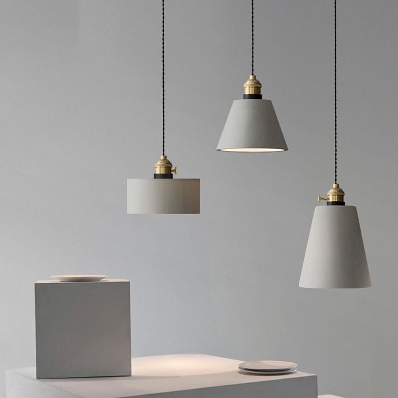 Gearceerde cement plafond suspensielamp moderne stijl grijze hanglampverlichting armatuur