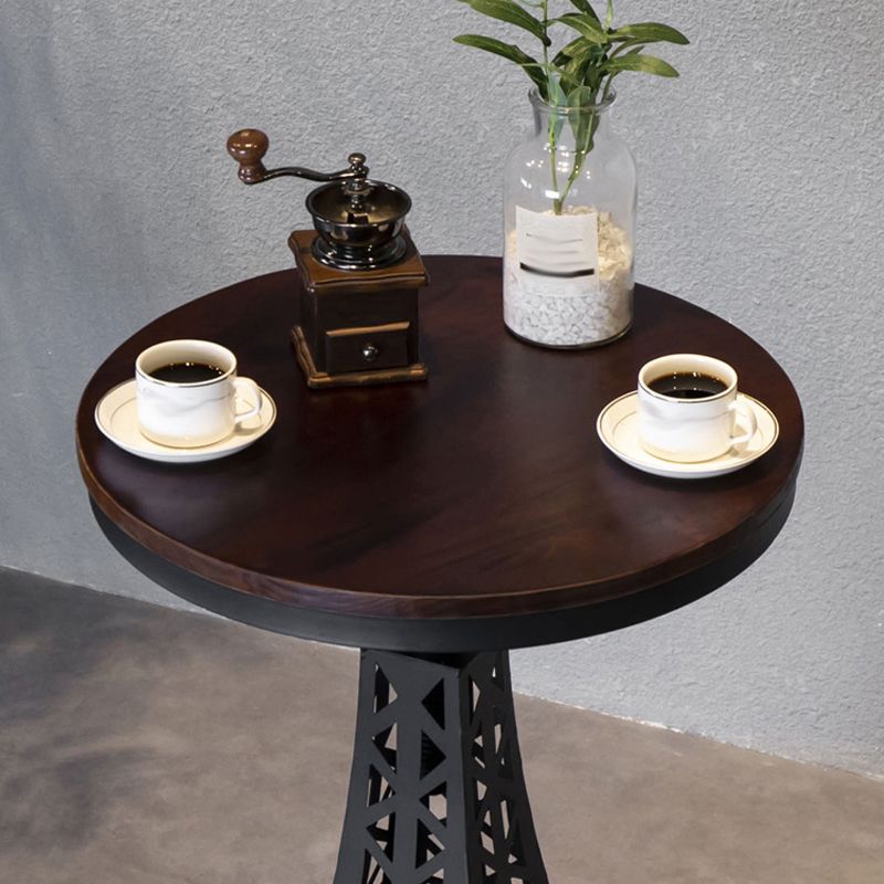Industrial 1/2/3 Pieces Round Bar Table Set Solid Wood Bar Table Set for Dining Room
