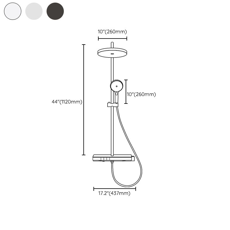 Modern Shower System Brass Volume Control Slide Bar Included Shower Combo
