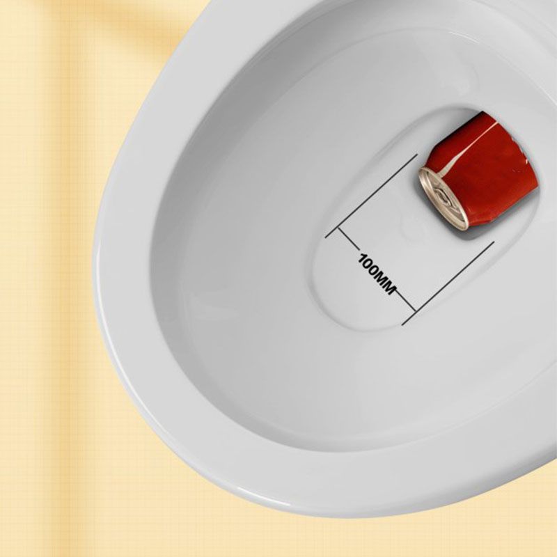 1-Piece Round Toilet Bowl 1.2 GPF Siphon Jet Flush Toilet for Bathroom