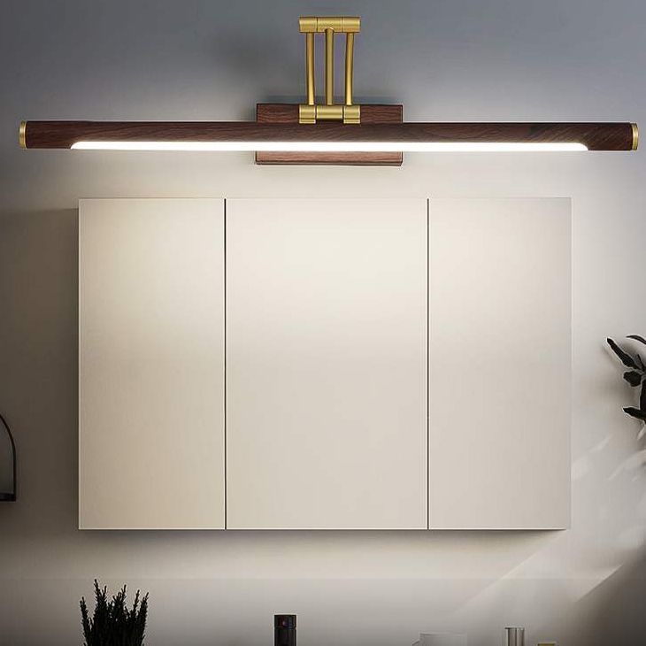 Metal Linear Shape Wall Sconce Modern Style 1 Light Mirror Wall Mount Light