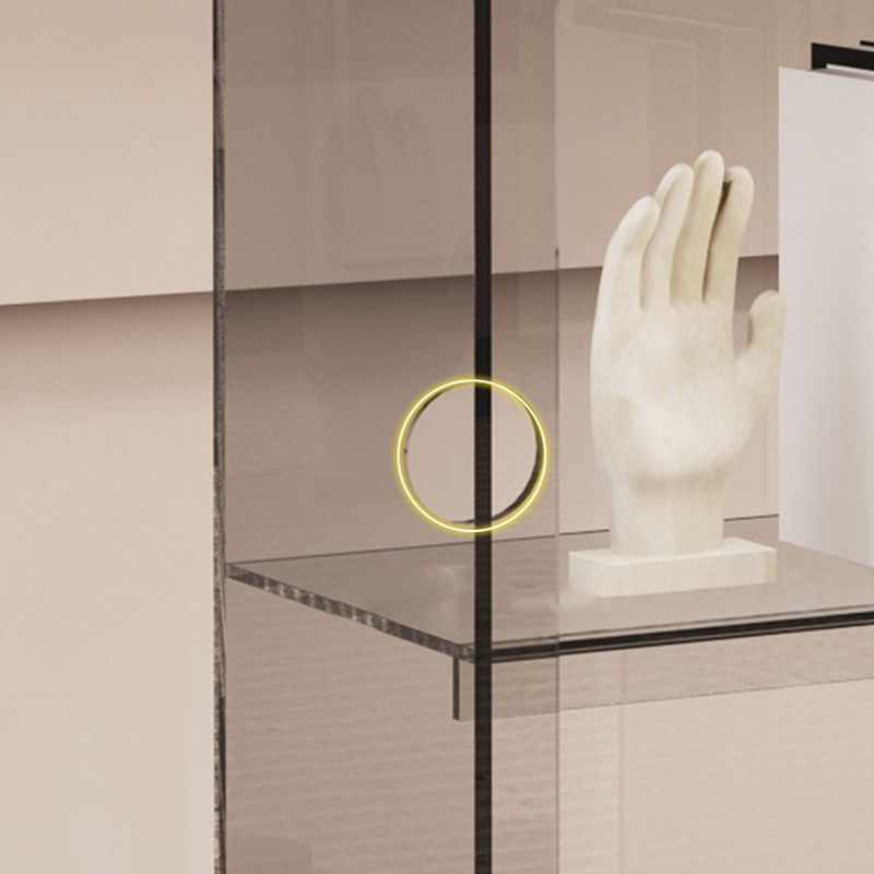 Contemporary Closed Back Bookshelf Acrylic Vertical Bookcase with Shelves