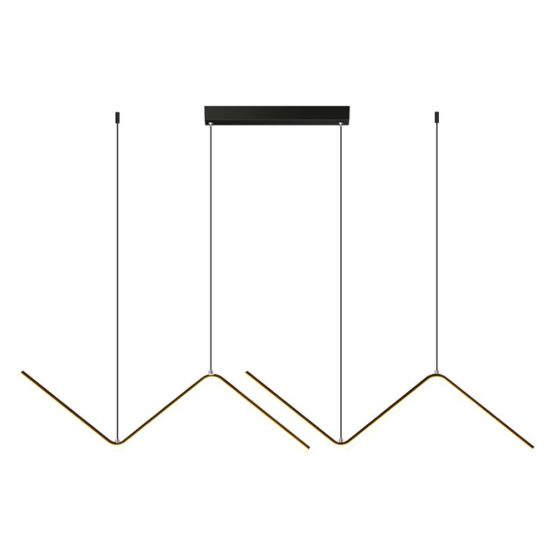 Zigzag Pendant Lighting Fixture Contemporary Style LED Metal Suspended Lighting Fixture