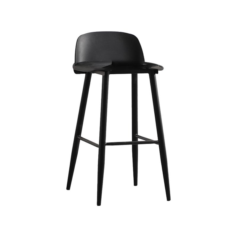Scandinavian Milk Tea Shop Footrest Stool Matte Finish Steel Counter Stools