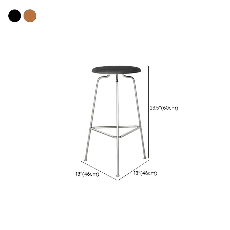 Modern Armless Backless Counter Stool Oak Wood Bar Stool with Pedal for Cafe