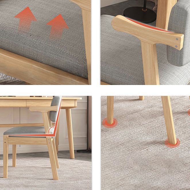 Silla de comedor moderna para interiores y exteriores, sillón de comedor individual de madera con respaldo abierto