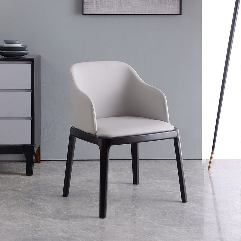 Glam Scandinavian Ash Wood Chairs Solid Back Arm Kitchen Dining Chair Set
