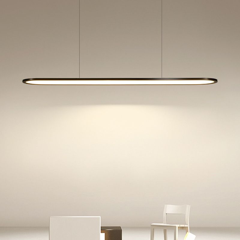 Ovaal eenvoud eiland hanger minimalistisch eetkamer metalen led 1-licht eilandlicht