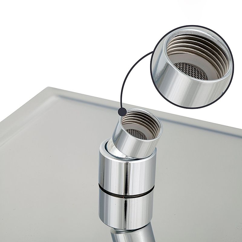 Contemporary Shower Combo Dual Shower Head Ceiling Mounted Square Shower Head