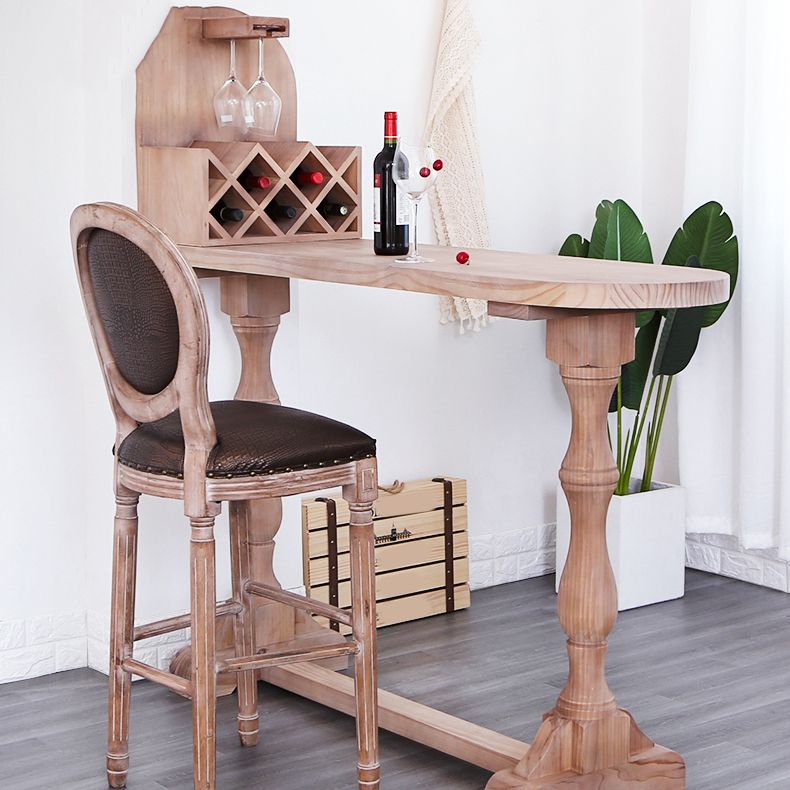 Wooden Counter Table with Stools 1/2/3 Pieces Modern Irregular Shape Pub Table Set