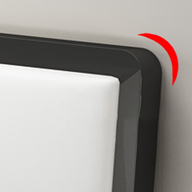 Modern Iron Wire-Grid Bed Frame 36.6" H Black & White Panel Bed with Headboard