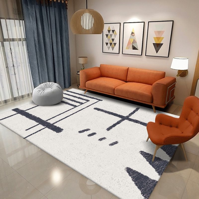 Black Moden Carpet Polyester Color Block Carpet Washable Carpet for Living Room