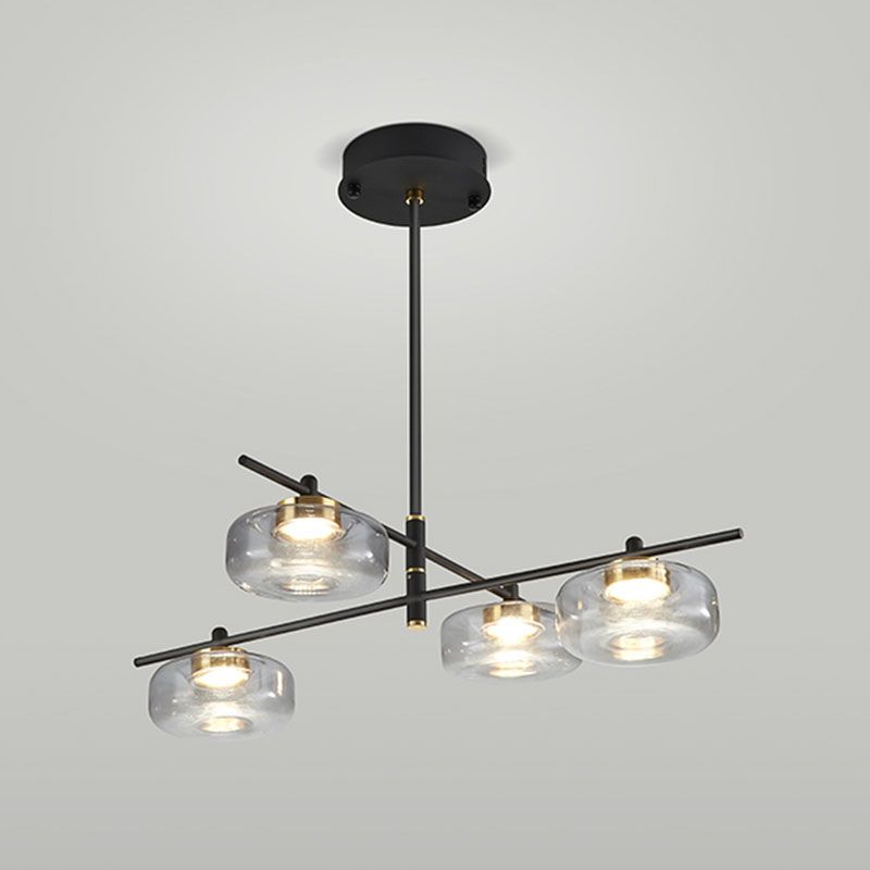 Modern Black Sputnik Chandelier Light Fixtures Aluminum Hanging Lamp for Living Room