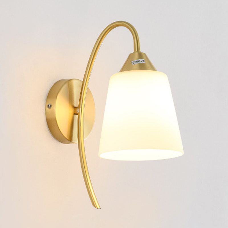 Contemporary Gold Vanity Lighting Glass Wall Light Fixture for Bathroom
