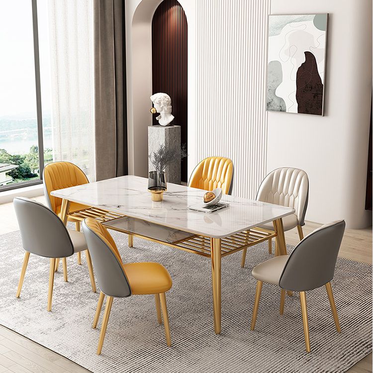 Table à manger standard en pierre pénible moderne Table à manger en forme de rectangle