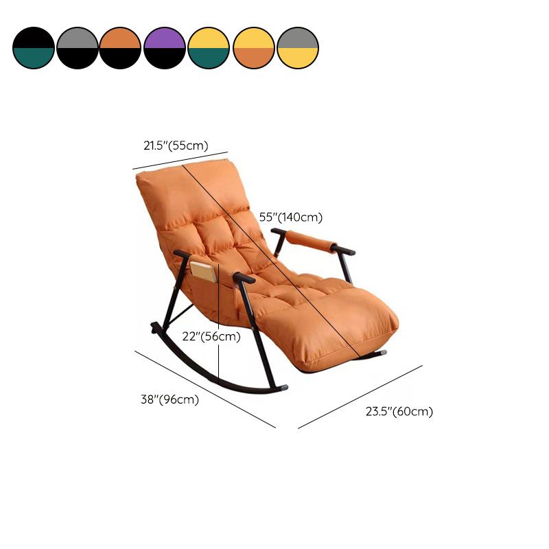 Contemporary Rocker Chair Metal Frame Spindle Rocker Chair with Cushions