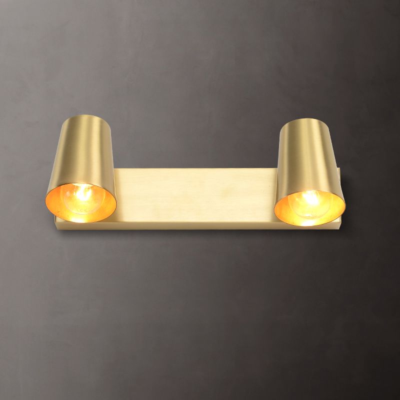 Modern Mirror Front Light Gold Vanity Light with Metal Shade for Bathroom