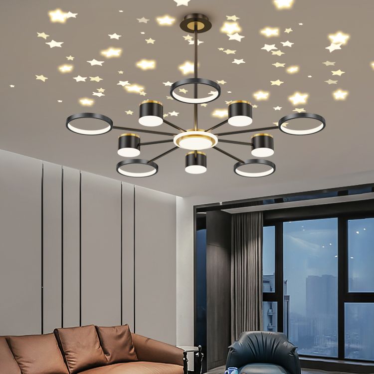Black Iron Hanging Pendant Lights Contemporary Hanging Lamps for Living Room