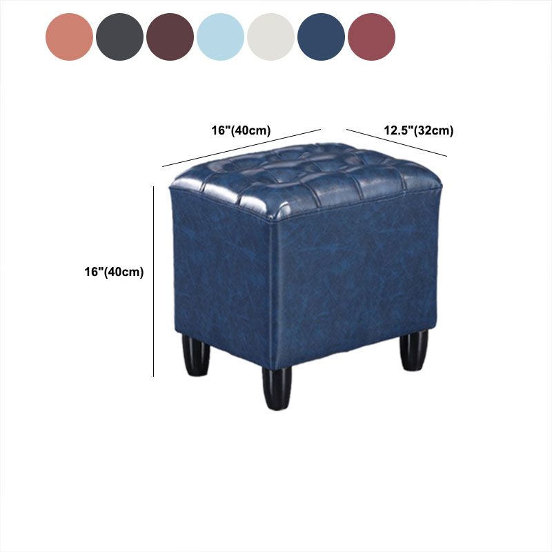 Faux Leather Black Standard Rectangle Pure Color Indoor Standard