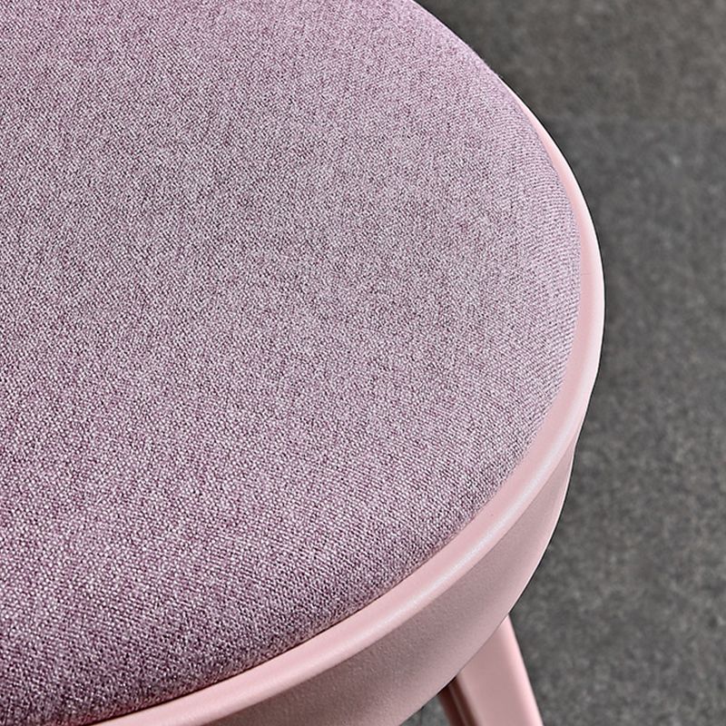 Glam Plastic Frame Dining Armchair Upholstered Fabric Arm Chair