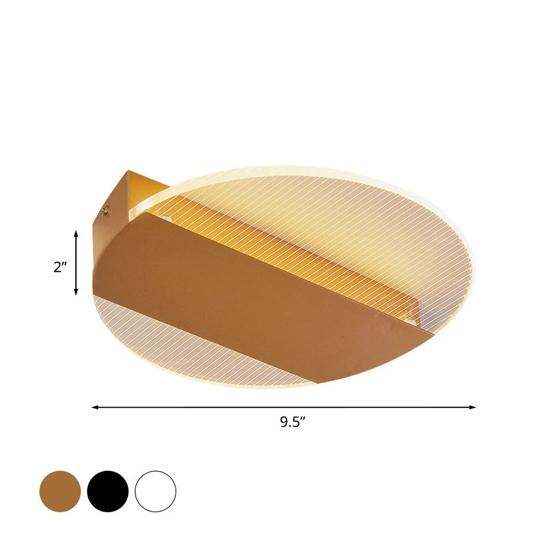 Geometrical Flushmount Lighting Minimal Acrylic Black/White/Gold LED Ceiling Flush in White/Warm Light