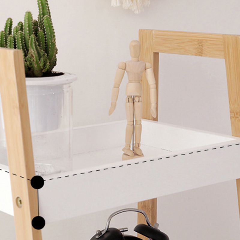 Contemporary Open Shelf Bookcase Bamboo Bookshelf with Shelves for Living Room