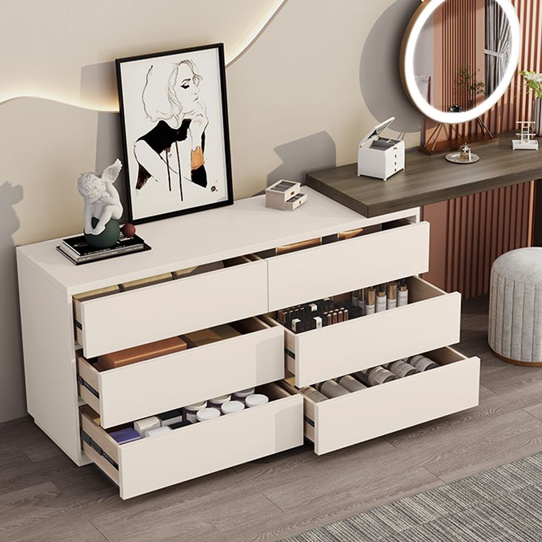 Bedroom Simple Make-up Vanity and Stool in White with Drawers