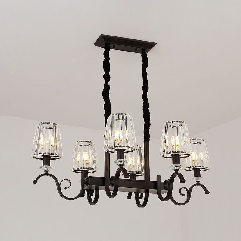 American Style Hanging Lamp Crystal Shade Island Light Fixture for Living Room