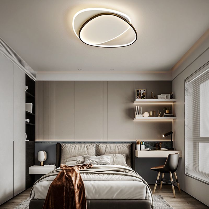 Metal Geometric Flush Mount Fixture Modern 2 Lights Flush Light Fixtures