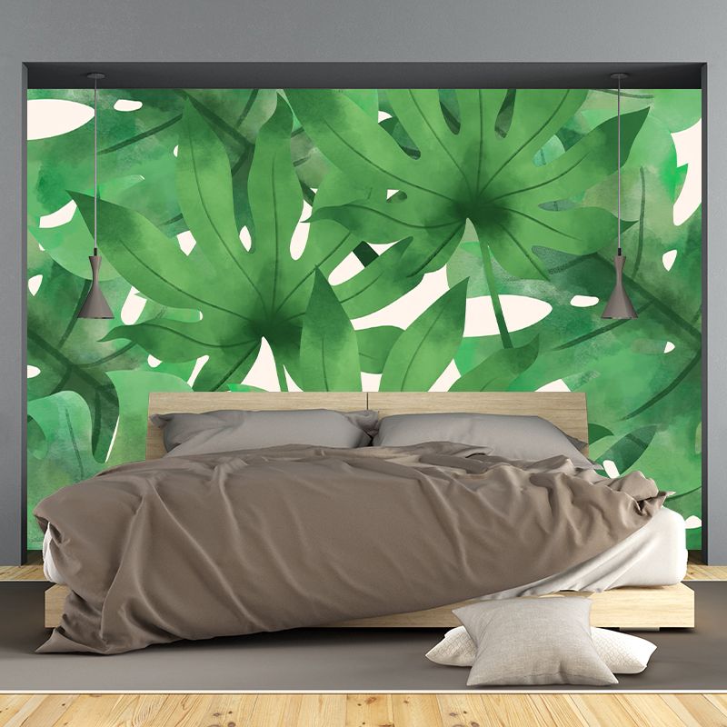 Mildew Resistant Tropical Plant Mural Wallpaper Decorative Wall Art for Decoration