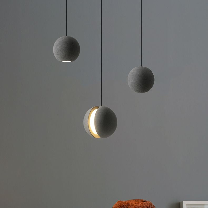 Moderne minimalistische kugelförmige Anhänger -Beleuchtungskörper Zement 1 hängende Deckenlichter für Schlafzimmer