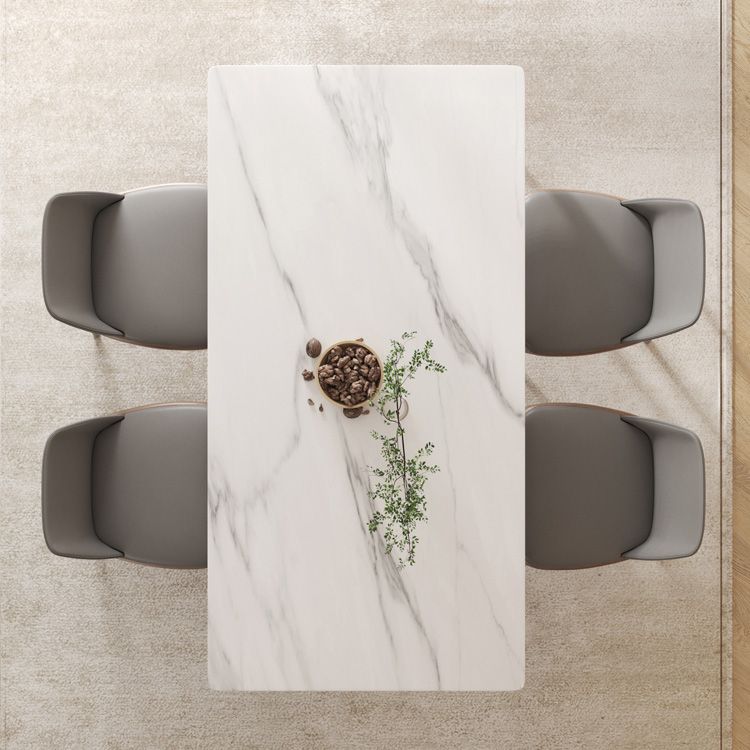Modern Style Furniture Rectangle Stone Dining Table in White