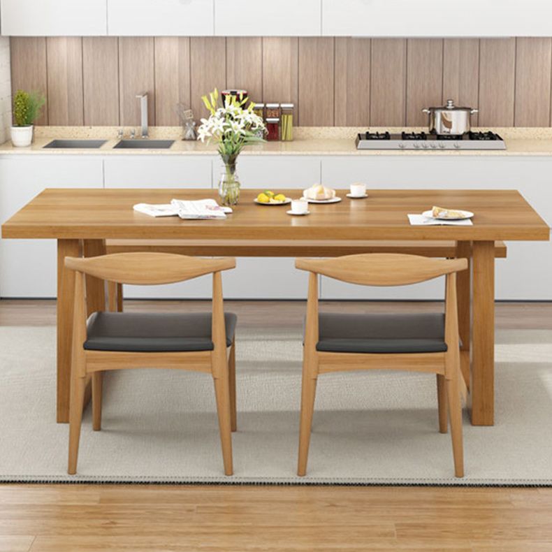 Pine Wood Dining Room Table Rectangle top Table with Sled Base