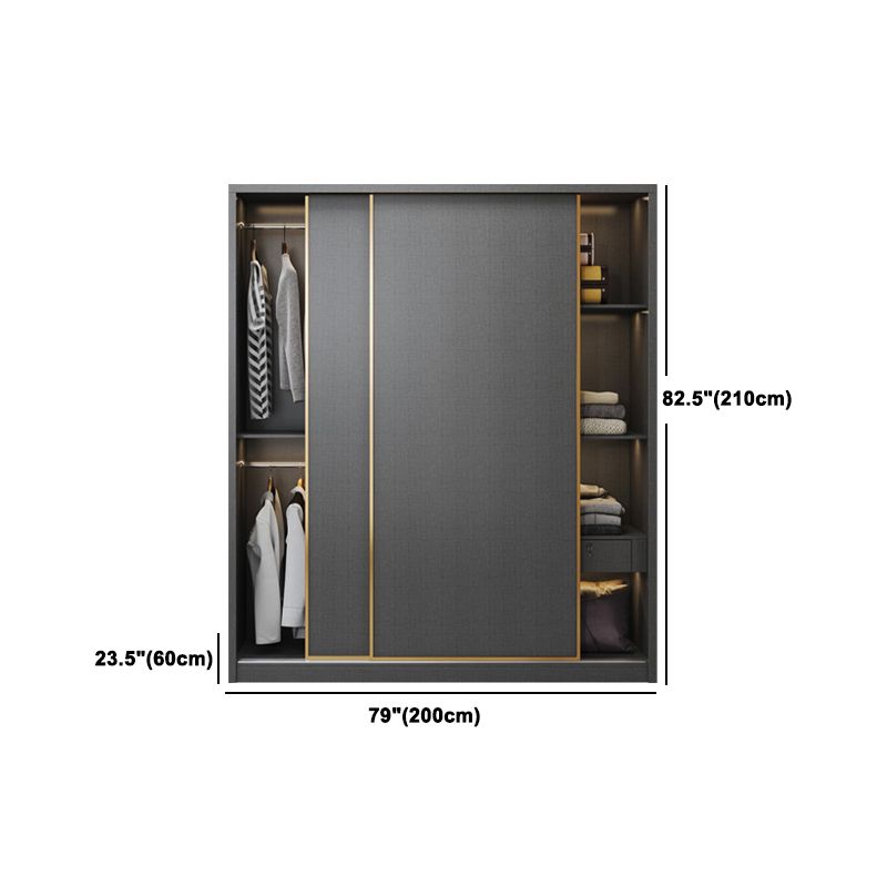 Bedroom Sliding Door Storage Cabinet Manufactured Wood Modern Cabinet