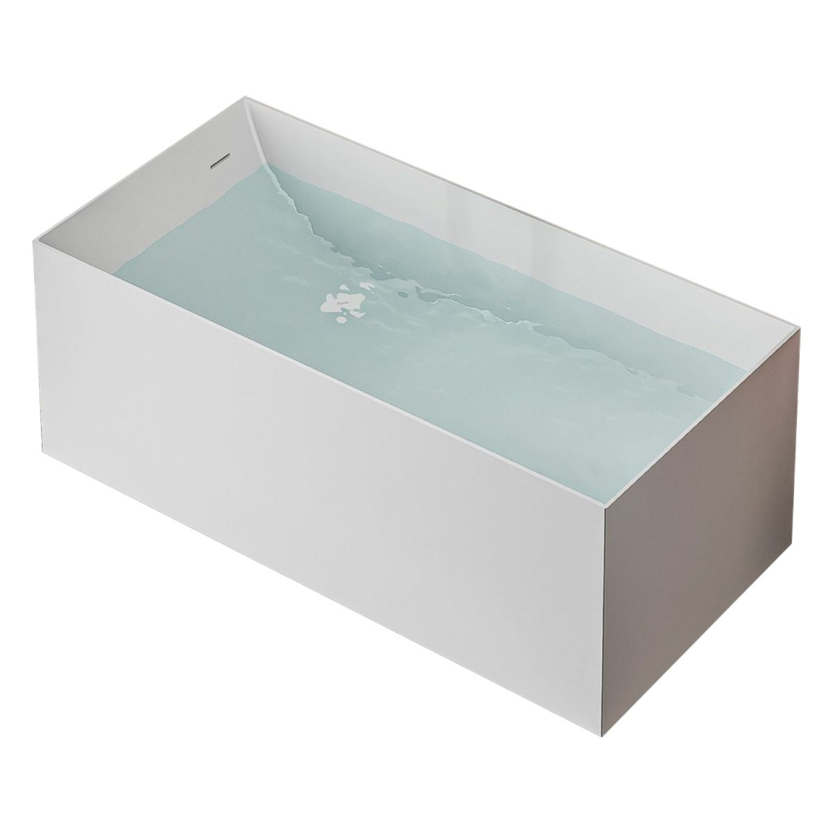 Modern Stone Rectangular Bathtub Antique Finish Flat Bottom Bath Tub