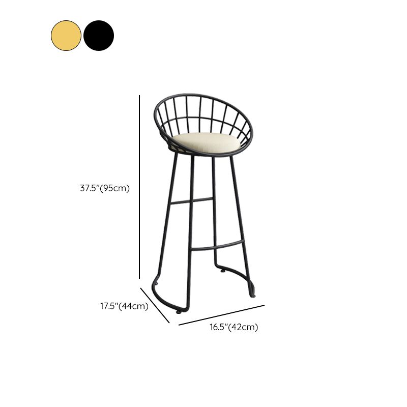 Modern Low Back Upholstered Indoor Bar Stools with Metal Base