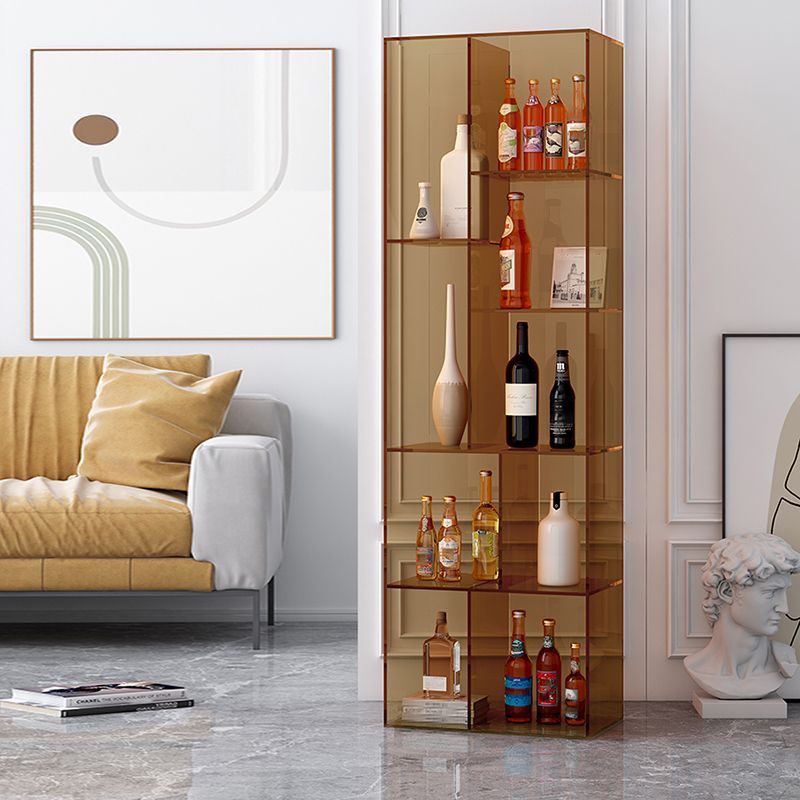 Standard Closed Back Bookshelf Modern Style Acrylic Bookcase