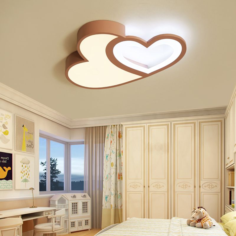 2-Loving Heart plafondmontage licht Macaron Loft acryl LED-plafondlamp voor de kleuterschool