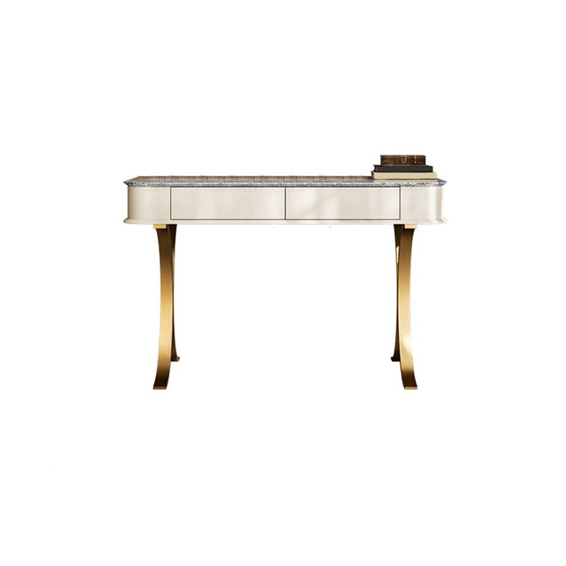 Luxurious Metal Make-up Vanity 2 Storage Drawers Vanity Table Set