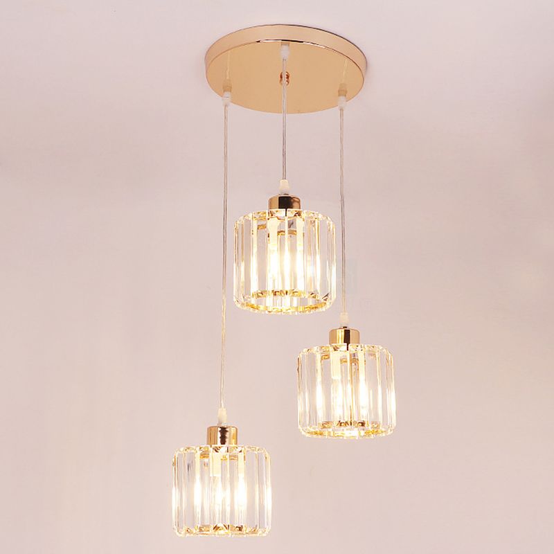 Modern Minimalist in stile Minimalista Drum Impiccing Luci a sospensione Crystal Clessing Sofril Light for Dining Room