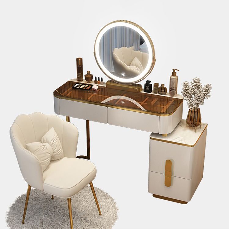 Lighted Mirror Make-up Vanity Luxurious Dressing Table Stool Set