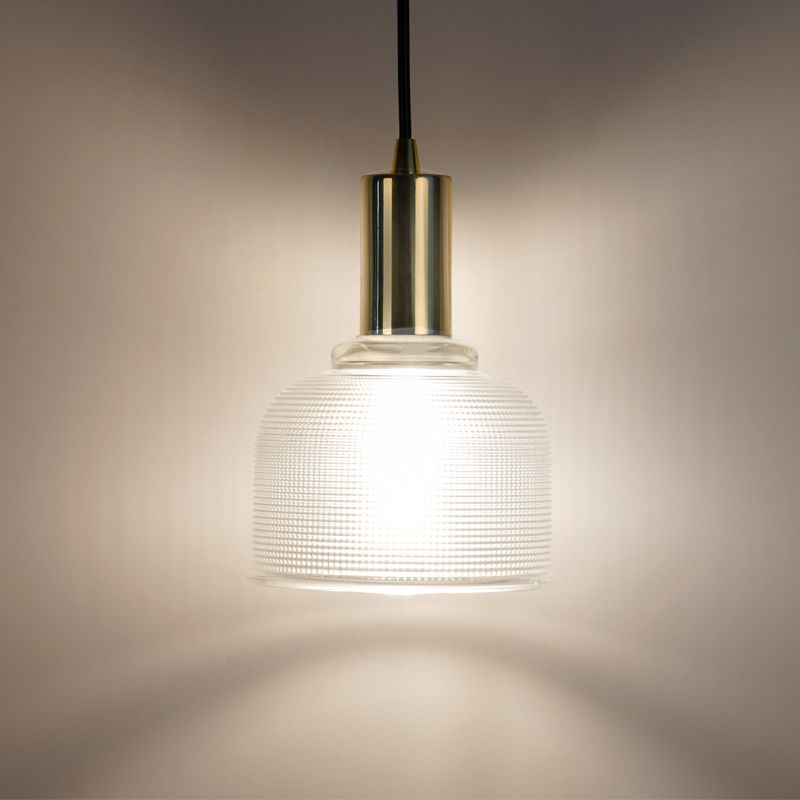 Dôme suspendu modernisme ambre / verre transparent 1 ampoule salon pendant éclairage