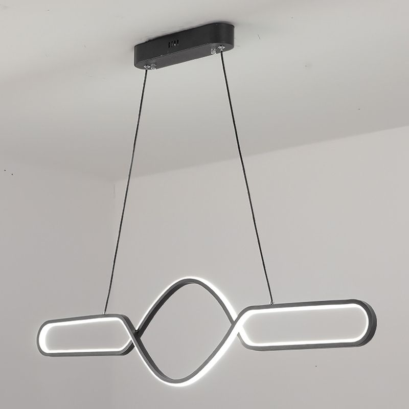 Linear Shape Island Pendant Contemporary Style Metal 1 Light Pendant Lighting Fixture