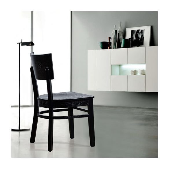 Ouvrez les chaises de salle à manger sans bras arrière avec des pattes en bois (ensemble de 2)