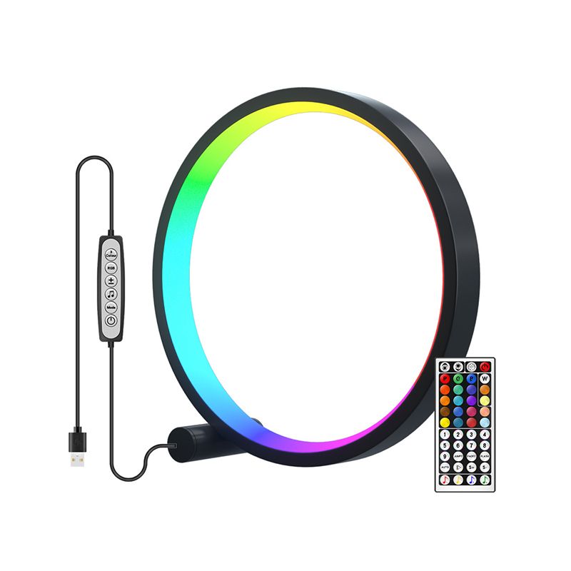 Metal Circle Table Lamp Nordic RGB Musical Rhythm Desk Lamp for Bedroom