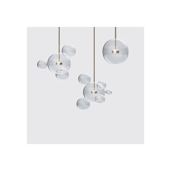 Luce a sospensione in vetro trasparente Modernista 1/4/6 Luci LED LAMPAGGIO A RAGGIO DI APPLICA