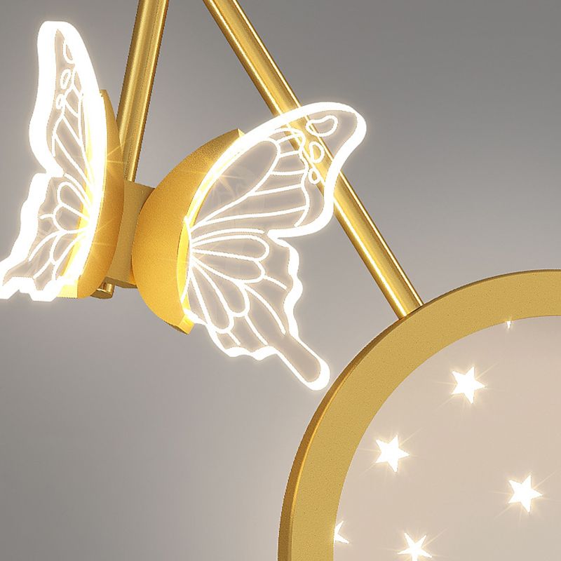 Pink / Gold 2 - Light LED Wall Flush Mount Acrylic Modern Wall Lighting Fixture
