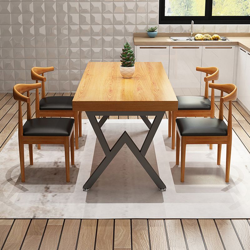 Industrial 1/4/5 Pieces Furniture Rectangle Solid Wood Dining Chairs Set in Brown