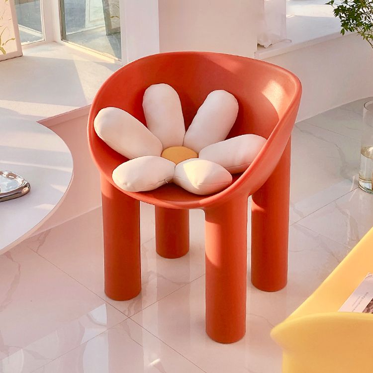Sillas de comedor de estilo nórdico, sillas laterales con brazos de cocina y patas de plástico (juego de 2)